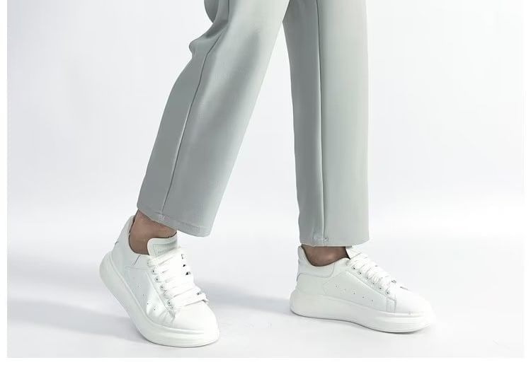 Craltuxe - Mid Rise Plain Crop Straight Leg Broek