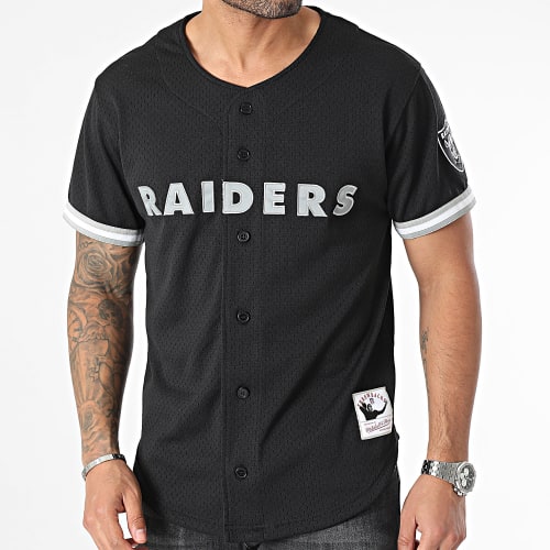 Maillot De Baseball On The Clock Mesh Oakland Raiders Noir