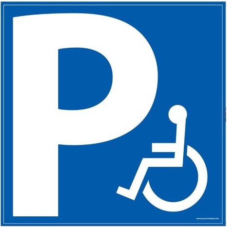 Panneau de stationnement - Parking PMR - Forme carrée - Aludibond 650 x 650 mm