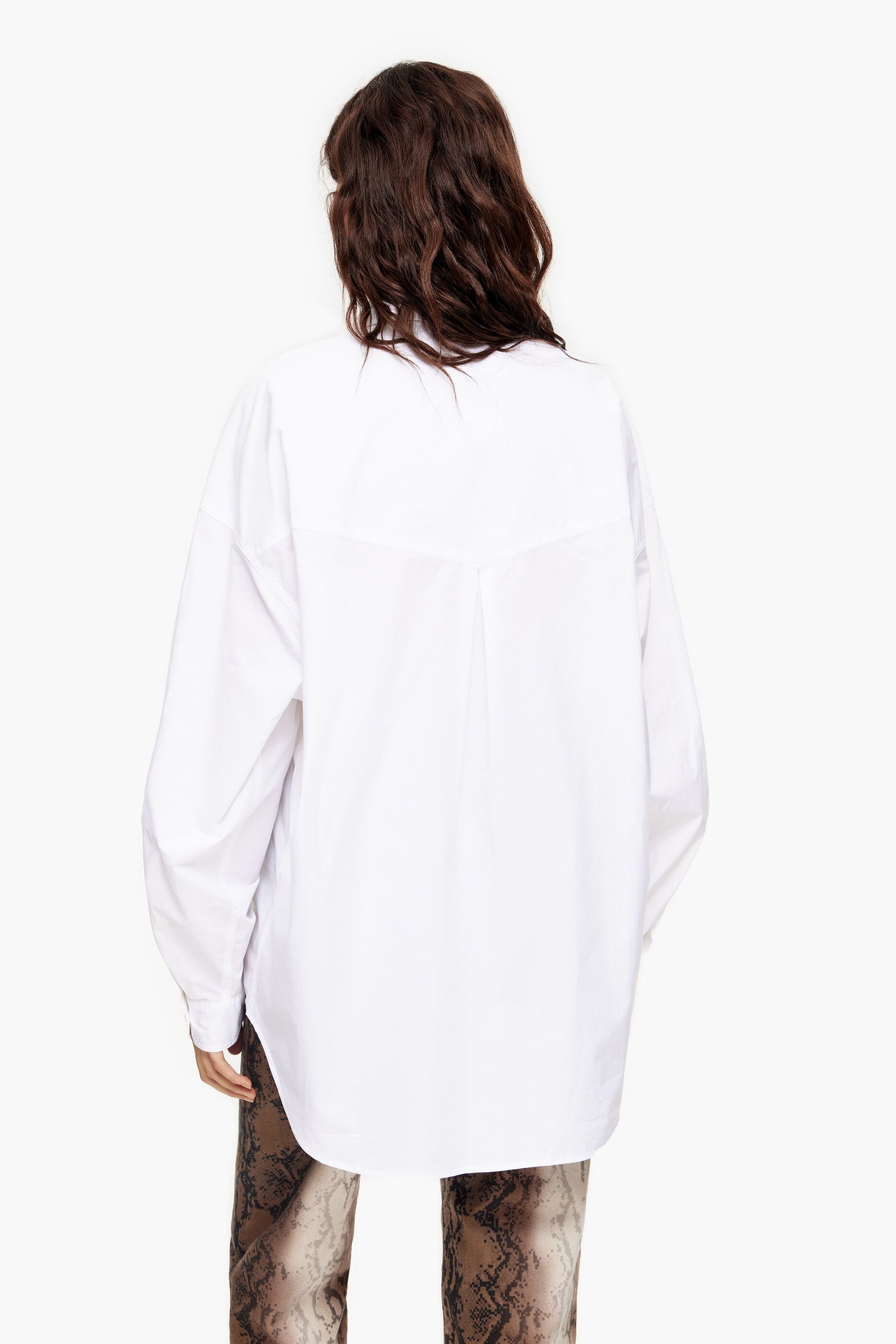 Camisa branca de popeline oversized