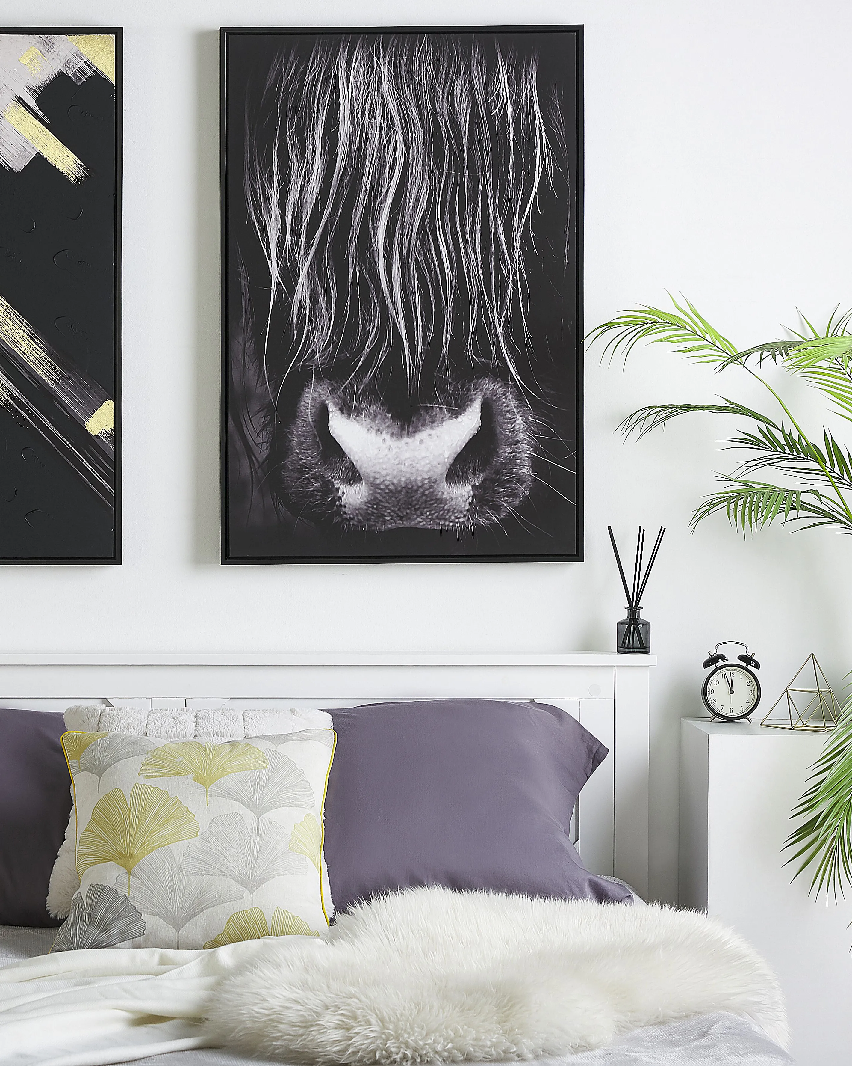 Canvas GALEATA Dieren motief 63 x 99 cm Zwart