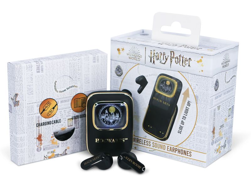 OTL True Wireless In-Ear-Kopfhörer Harry Potter Hogwarts Sl Stylische TWS-Kopfhörer mit Harry Potter Hogwarts-Design und innovativer Slider-Technologie