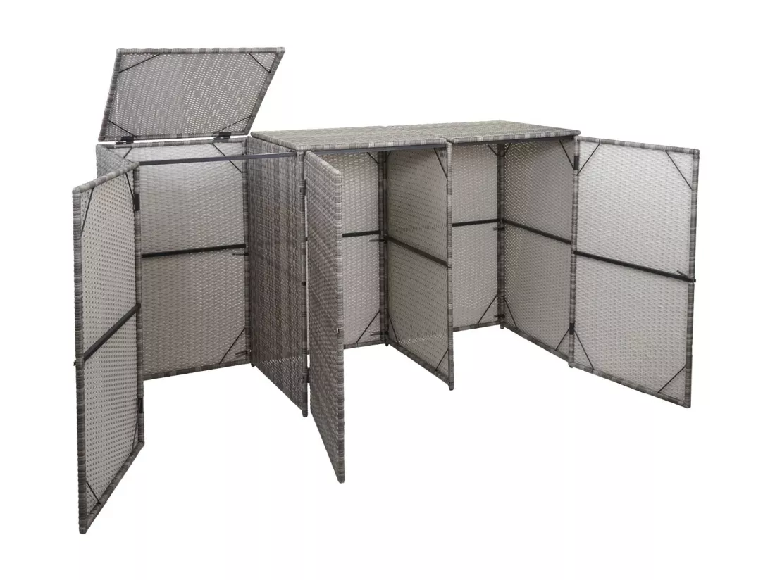 Habillage pour 3 poubelles MCW-E25 3x120l, gris