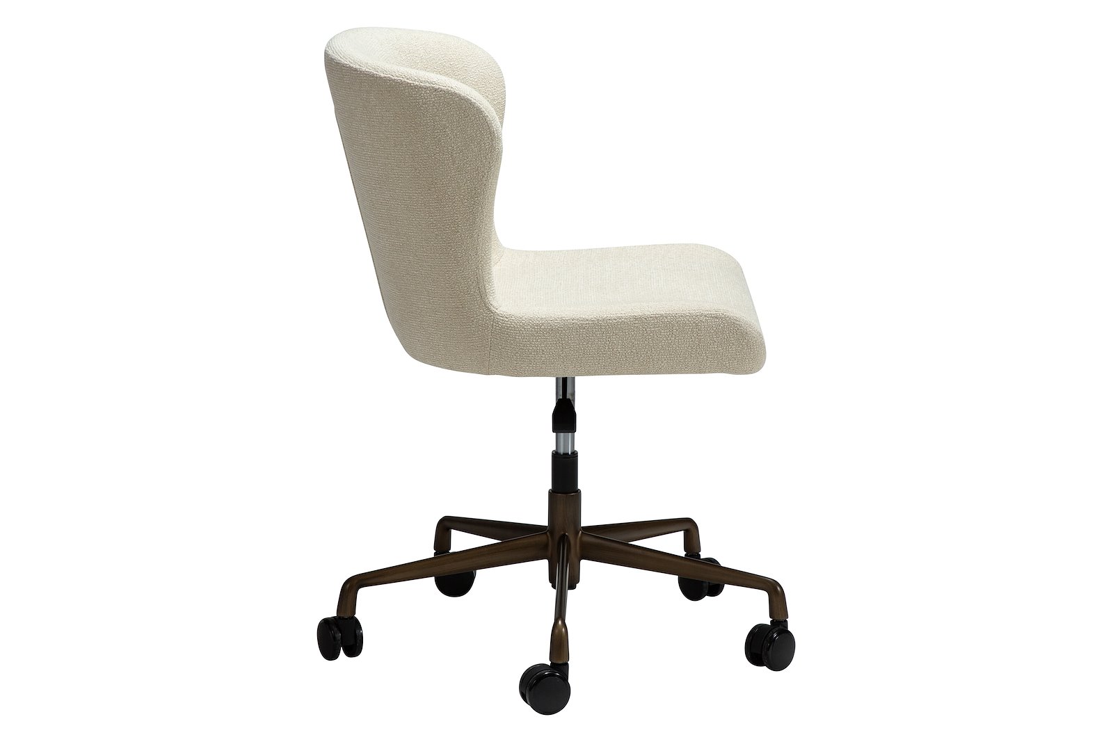 Glam kontorstol Tekstil Bouclé Frosted Almond med antikk messing ben