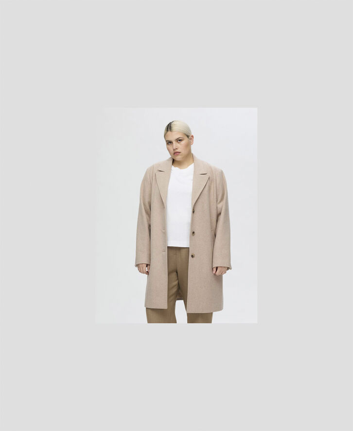 Selected Femme SLFNEW ALMA WOOL COAT NOOS Sandshell/melange