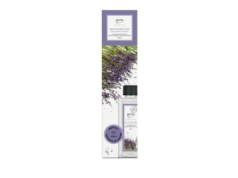 ipuro Duftkartusche Refill Lavender Touch mit Stäbchen 200 Nachfüller für Duftstäbchen mit frisch-blumigem Duft