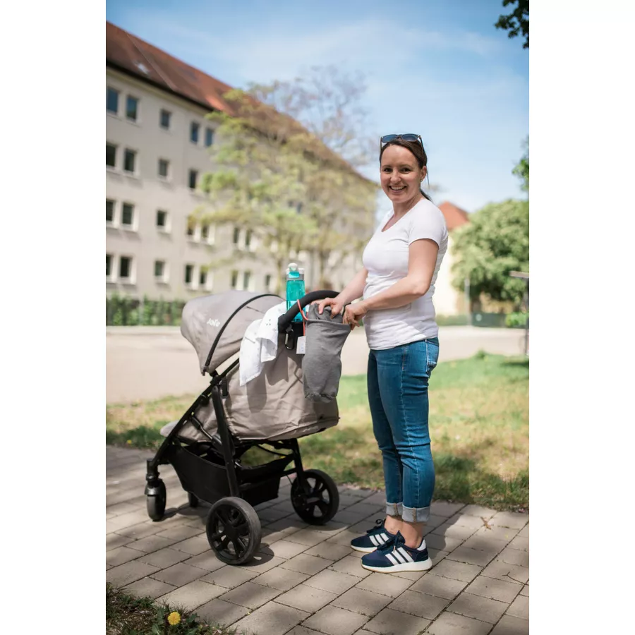 M.M.C. Babytragetuch Mit Vordertasche 510 cm x 55 cm, elastisch Grau