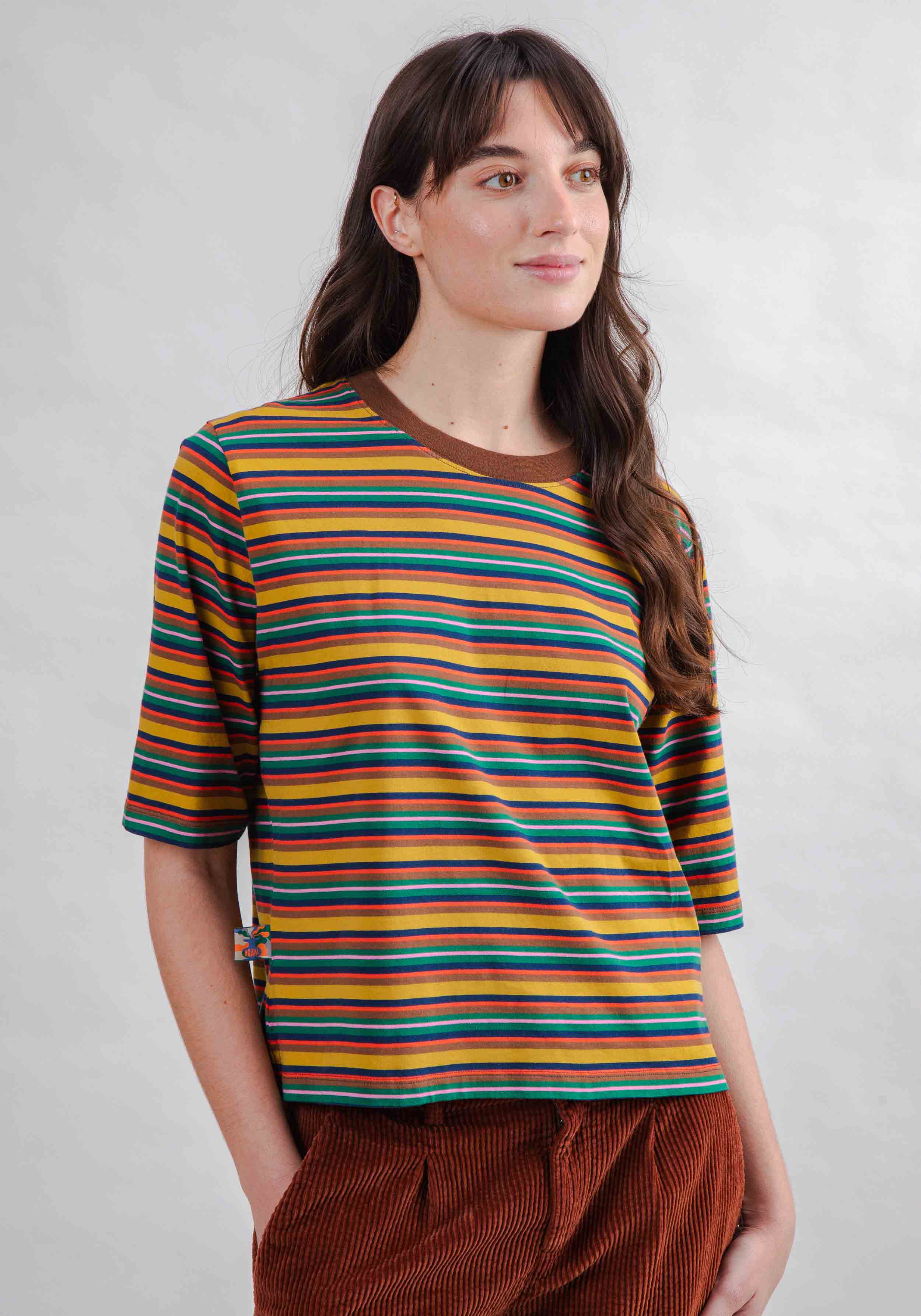 Brava Fabrics T-Shirt Stripes Squared Tee Multicolor