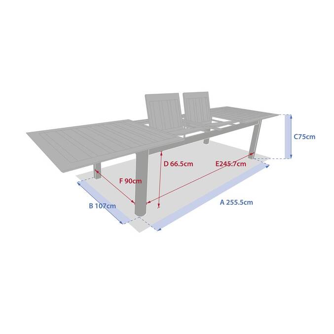 Table de jardin extensible rectangulaire MICEIRA Graphite & Honey