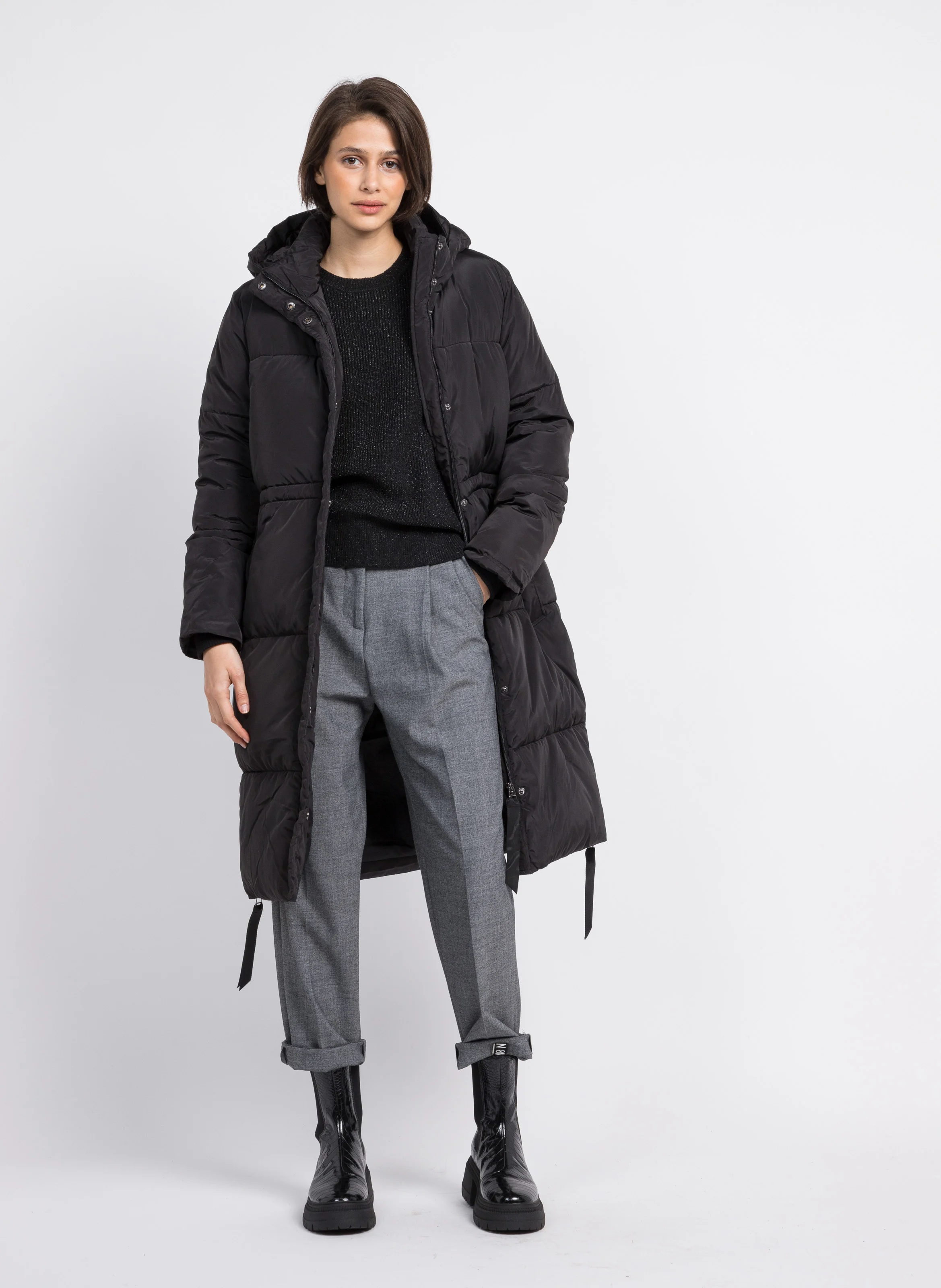 Bottines chelsea en cuir brillant | Noir