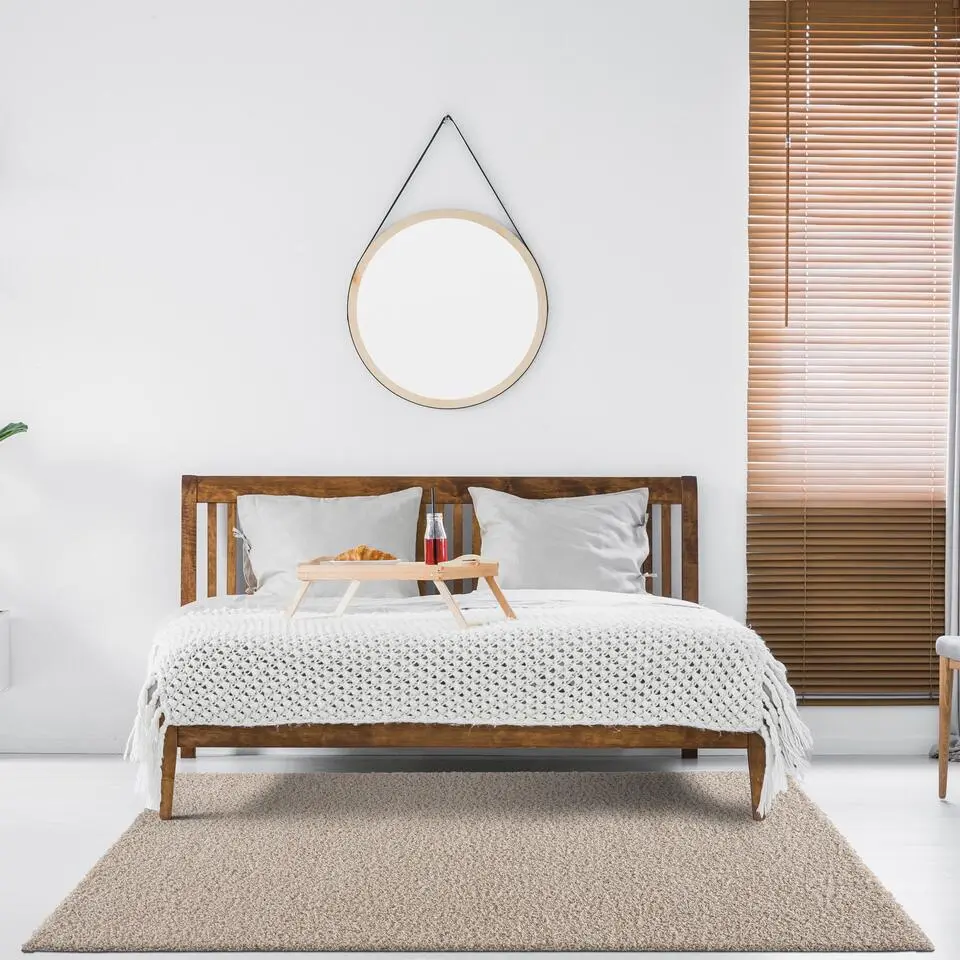 Loca Shaggy Vloerkleed Beige Hoogpolig - 140x200 CM