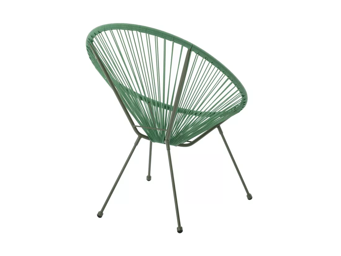 Salon de jardin en fils de résine tressés : 2 fauteuils et une table - Kaki - ALIOS III de MYLIA