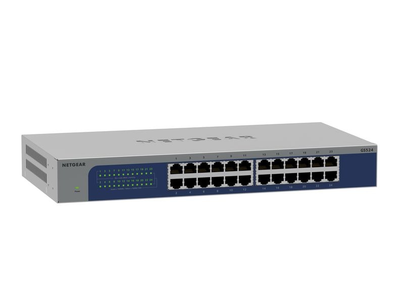 Netgear Switch GS524-300EUS 24 Port Unmanaged 24-Port Gigabit Switch mit automatischer Erkennung und energieeffizientem Betrieb