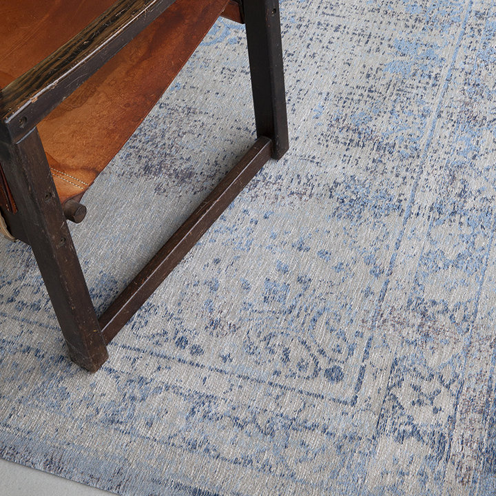 Vintage vloerkleed - Fading World Medaillon Blauw