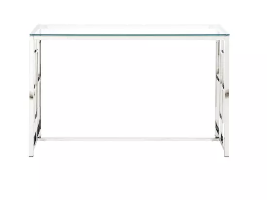Console CLOTILDE de Pascal MORABITO - Verre trempé et acier - Chromé