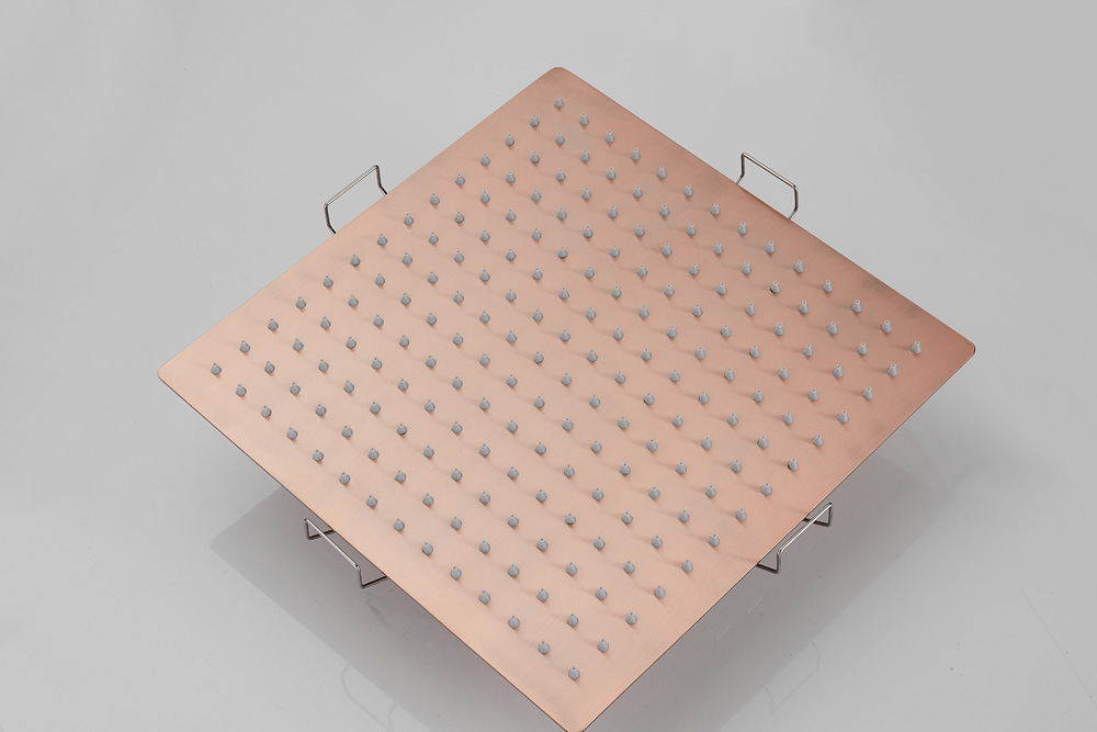 Saniclear Cube inbouw regendouche met inbouw douchekop 30x30cm geborsteld koper