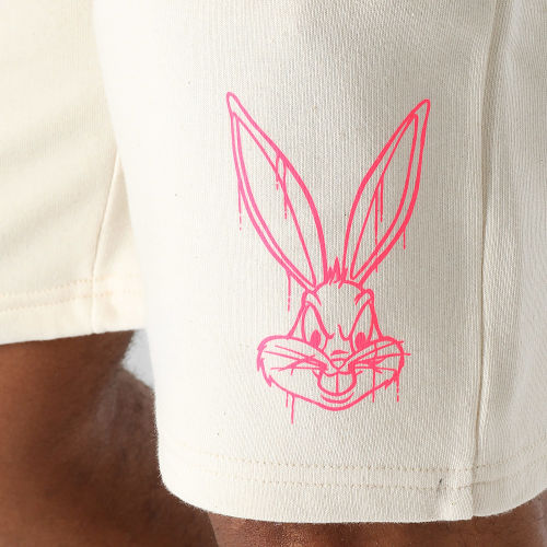 Short Jogging Angry Bugs Bunny Beige Rose Fluo