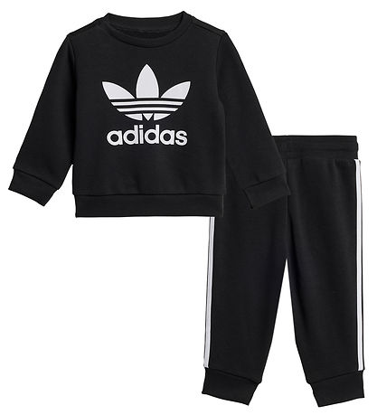 adidas Originals Sweatset - Crew - Schwarz/Weiß