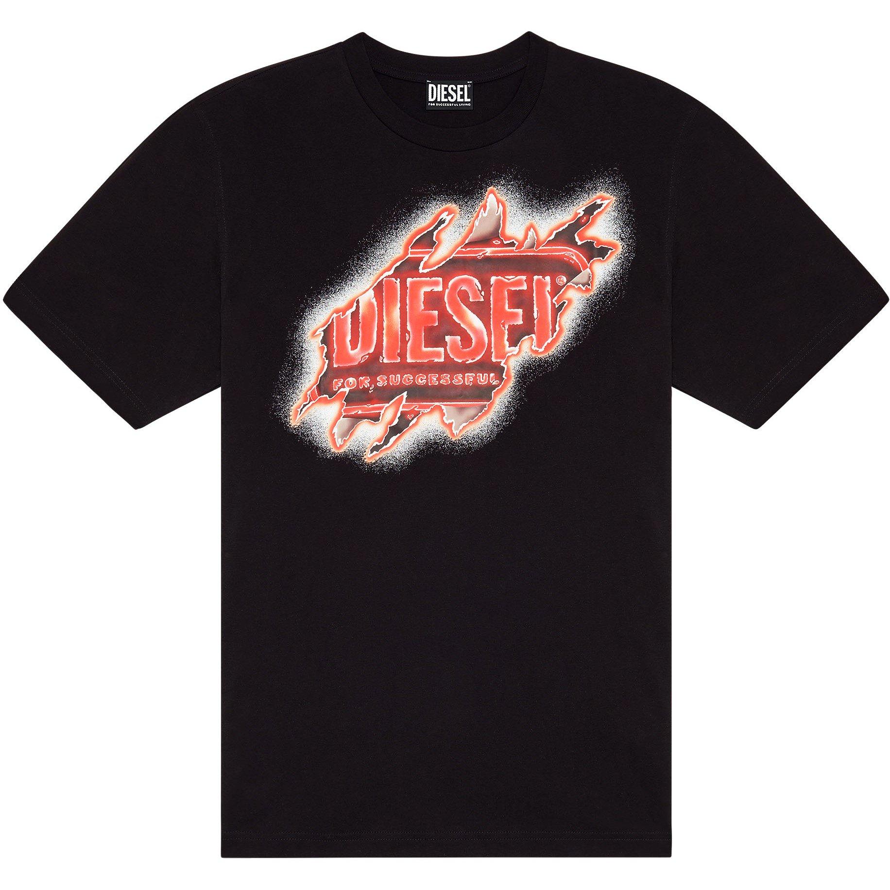 Diesel Diesel Flame Logo T-Shirt Mens