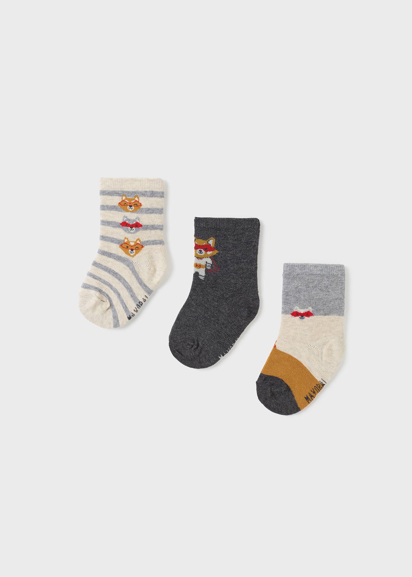 Conjunto de 3 meias de algodão orgânico para bebê