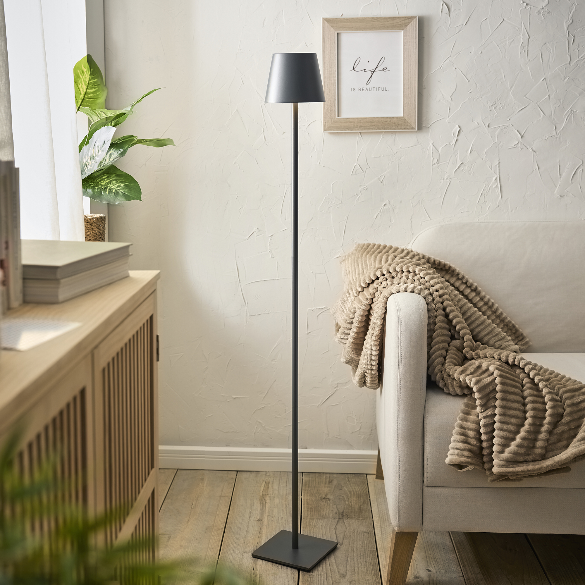 LED-Lampe Akku, dunkelgrau, 120 cm