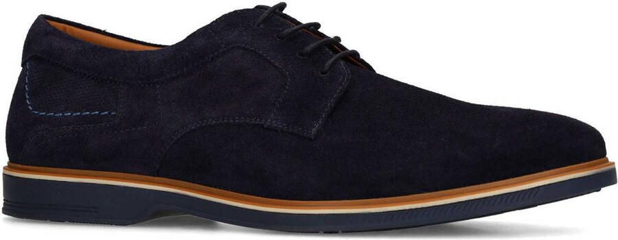 No Stress Heren Donkerblauwe suède veterschoenen