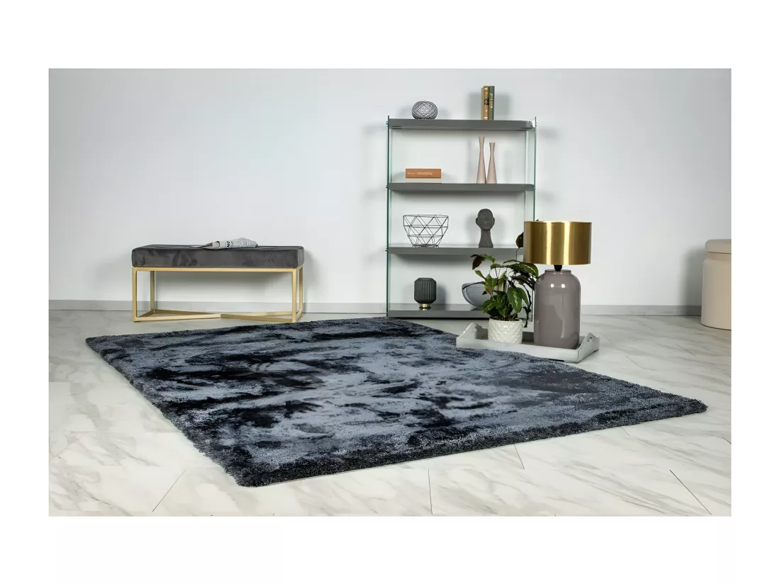 Tapis 150x80, design G008R coloris graphite - Confort et élégance pour votre intérieur