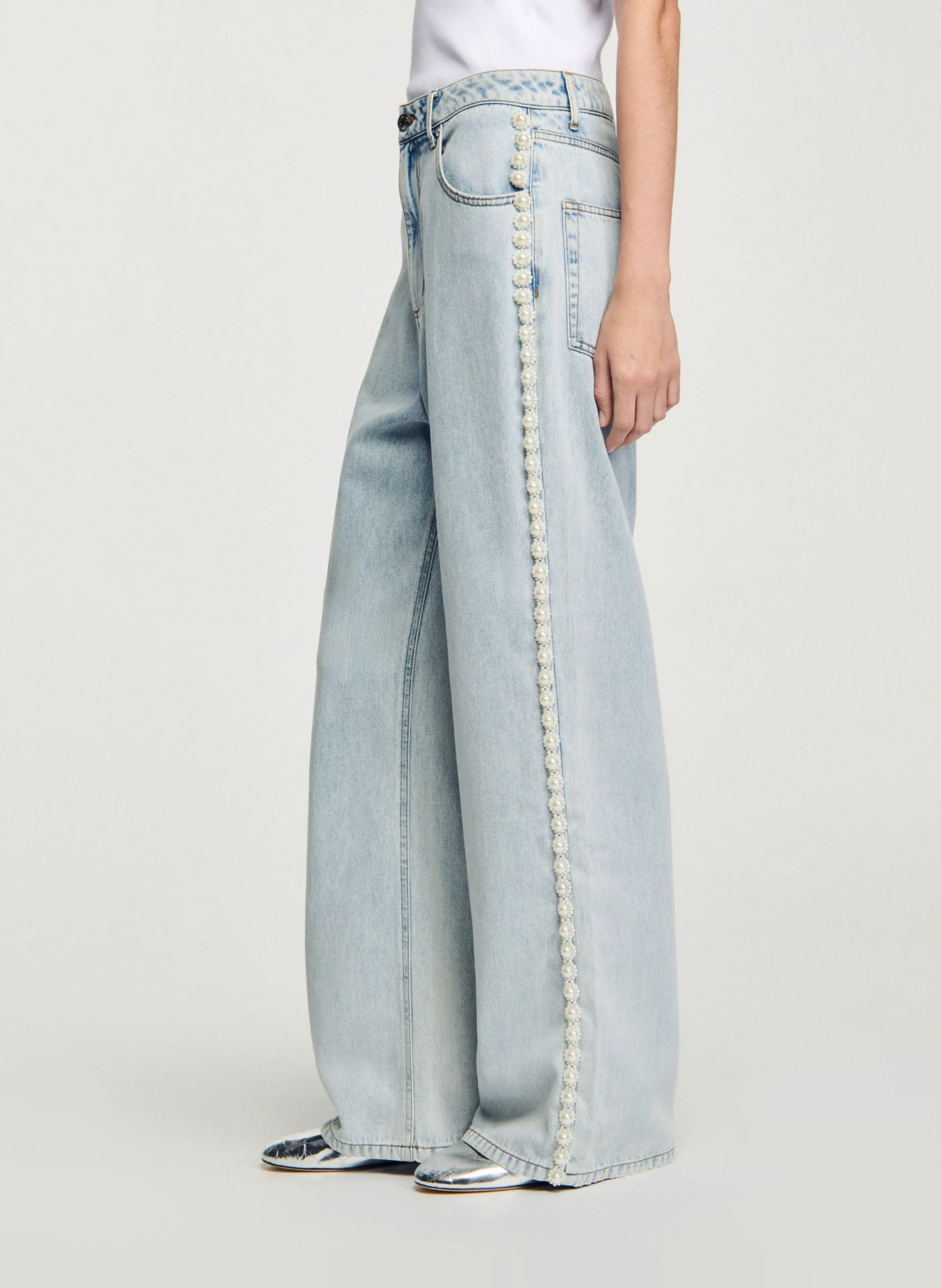 Jean droit en coton | Bleu