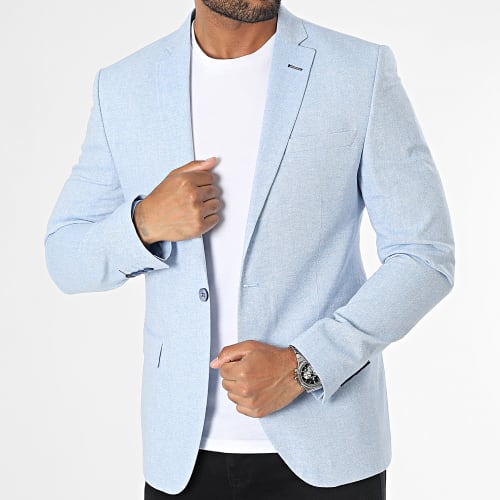 Veste Blazer Bleu Ciel Chiné
