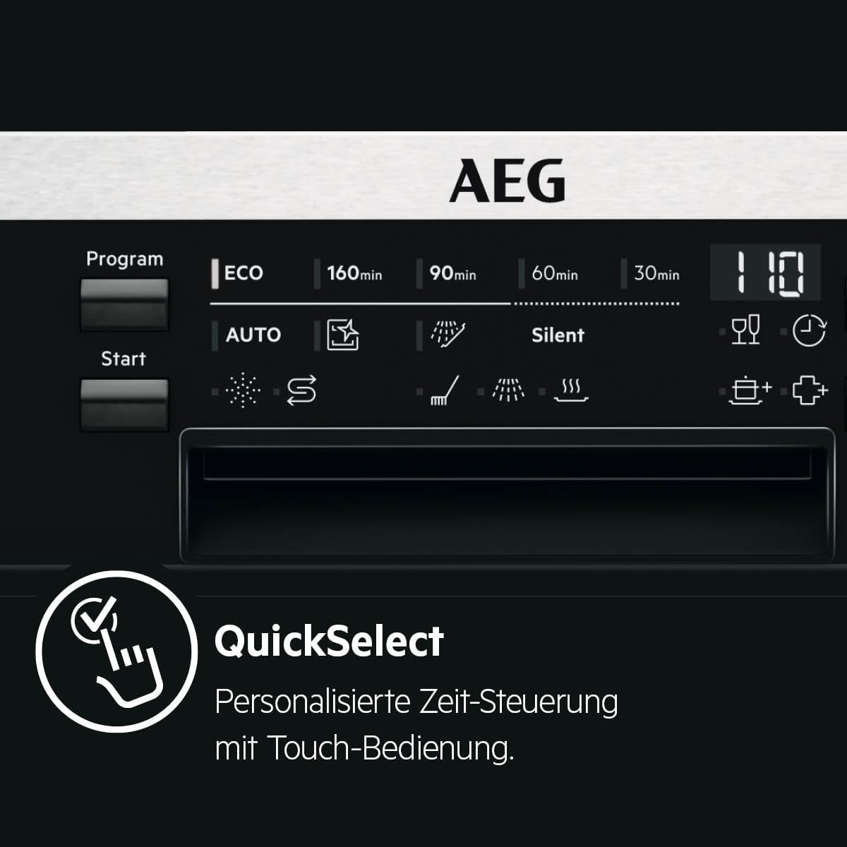 AEG FEE6491AZM Integrierter-Geschirrspüler/Serie 6000 mit SatelliteClean / 60cm / AirDry - ideale Trocknungsergebnisse/C/energiesparend/MaxiFlex Besteckschublade/Startzeitvorwahl