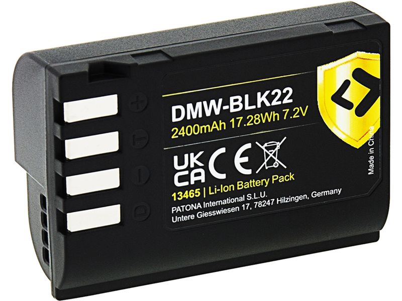 Patona PROTECT Akku für Panasonic DMW-BLK22 PROTECT Batteriesatz für Panasonic