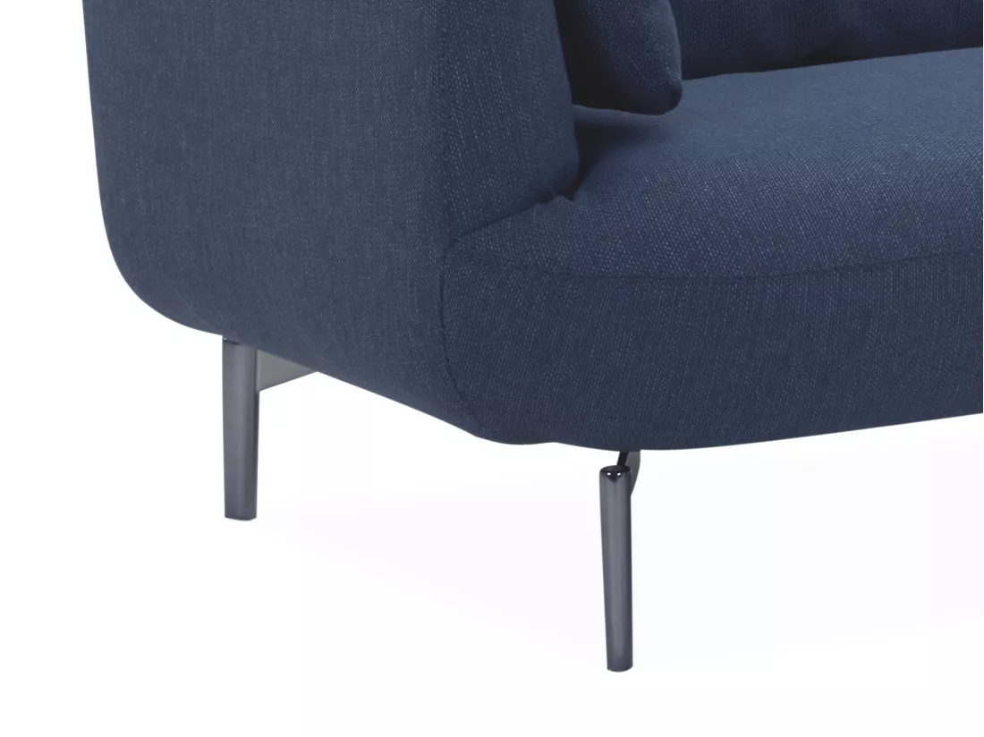 Canapé d'angle gauche en tissu bleu ANGELINA