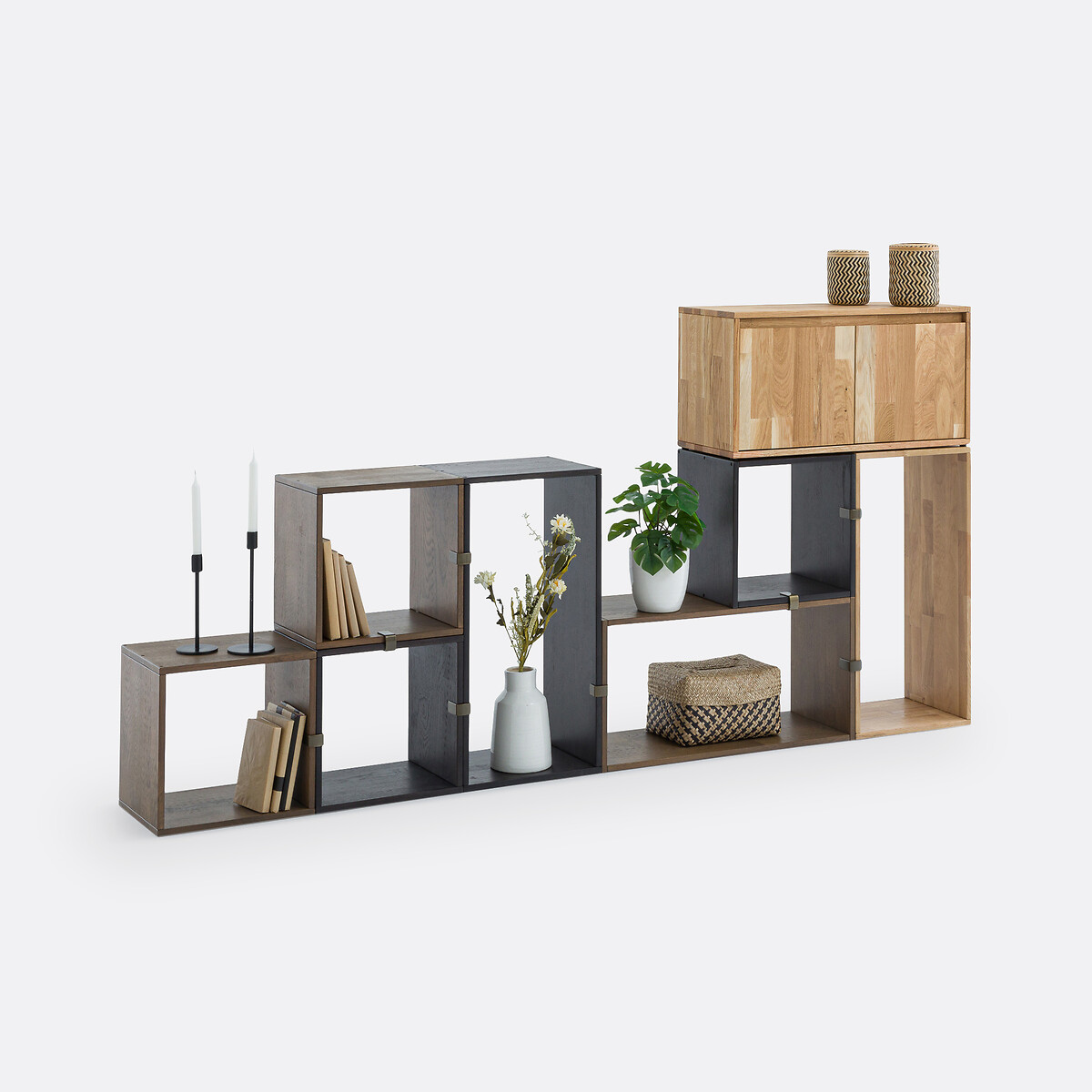 LA REDOUTE INTERIEURS<br>Cubo de arrumação, conjunto de 2, carvalho maciço, Edgar