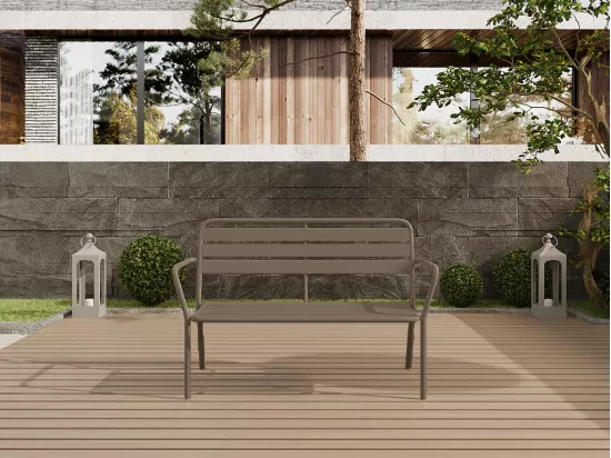 Banc de jardin en métal - Taupe - MIRMANDE de MYLIA