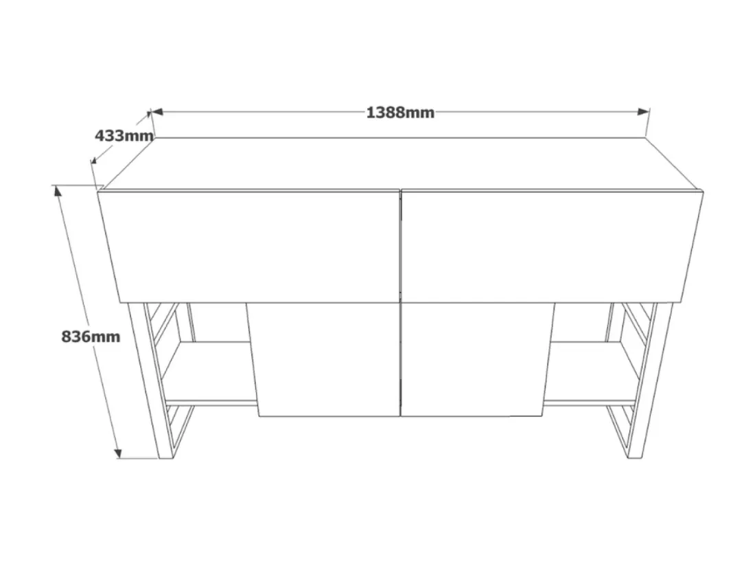Console avec rangements style industriel TARI