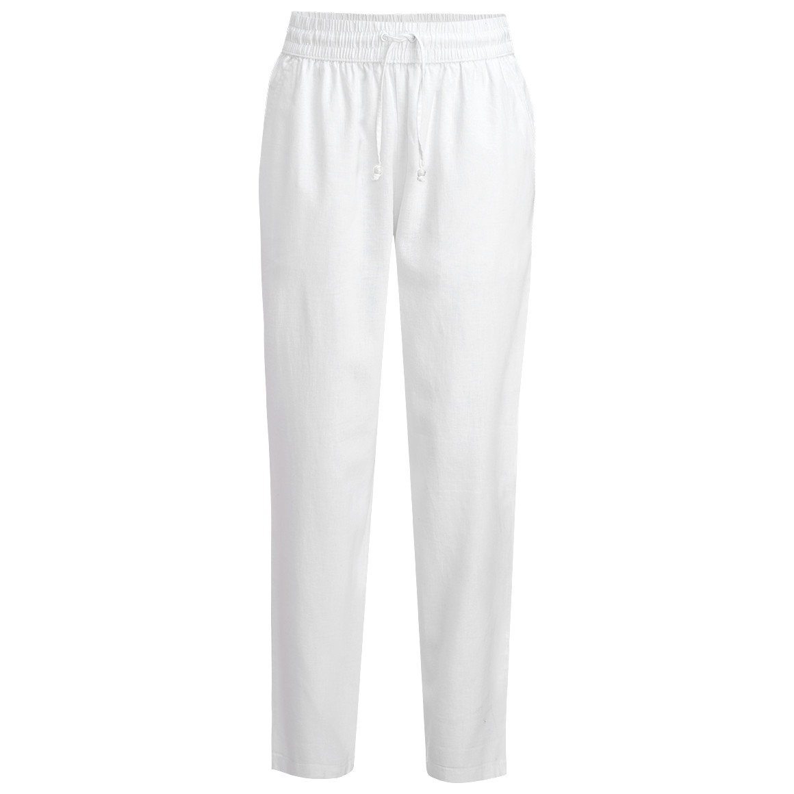 Gina Benotti Damen Leinen-Hose mit Elastikbund weiss