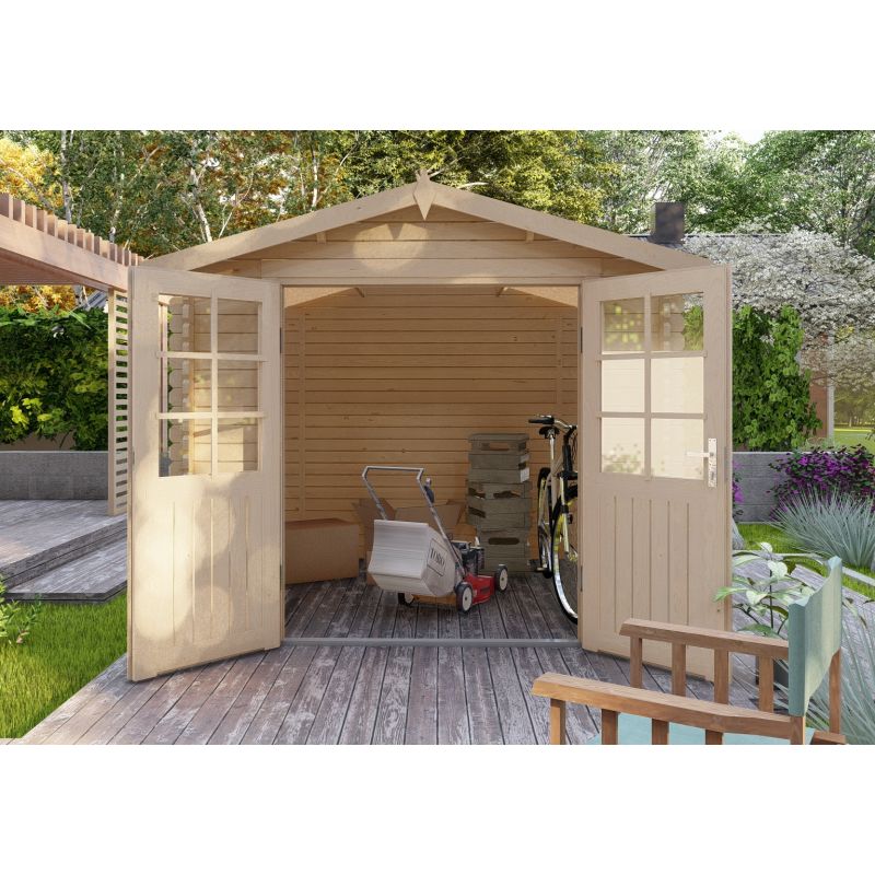 Abri de jardin chamonix de 6,4 m² en bois de pin et d'épicéa ép. 25 mm