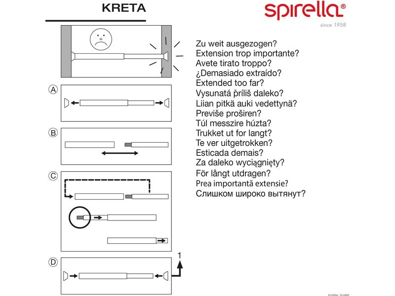 spirella Duschvorhangstange Kreta 75/125 x 3.5 cm, Weiss Duschvorhangs-Stange ohne Bohren