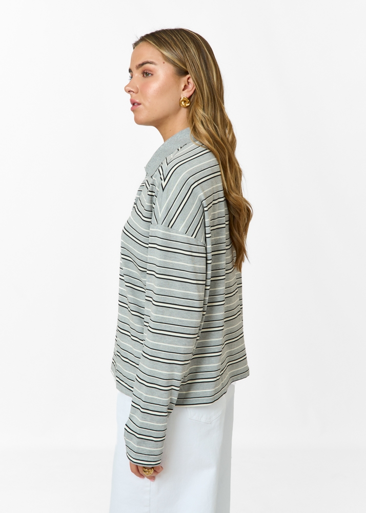 Dorien polo t-shirt lichtgrijs
