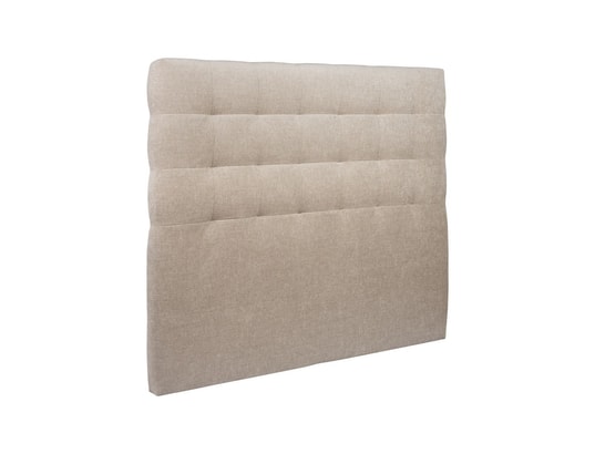 SOMMEIL DE PLOMB - Lit coffre 140x190cm capitonnée tissu beige brun