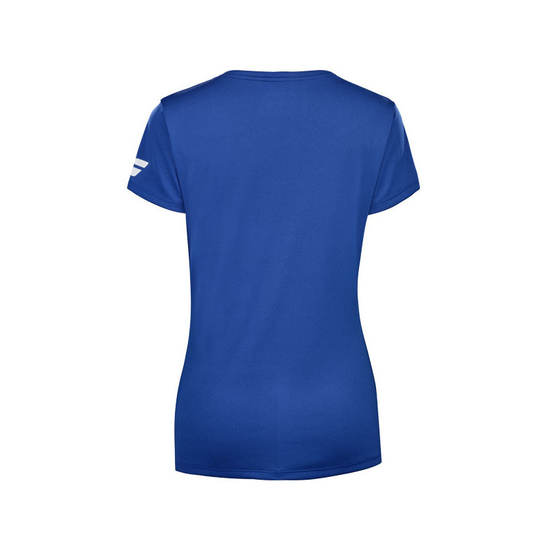 Tee-shirt femme Babolat Play Crew blanc ou bleu