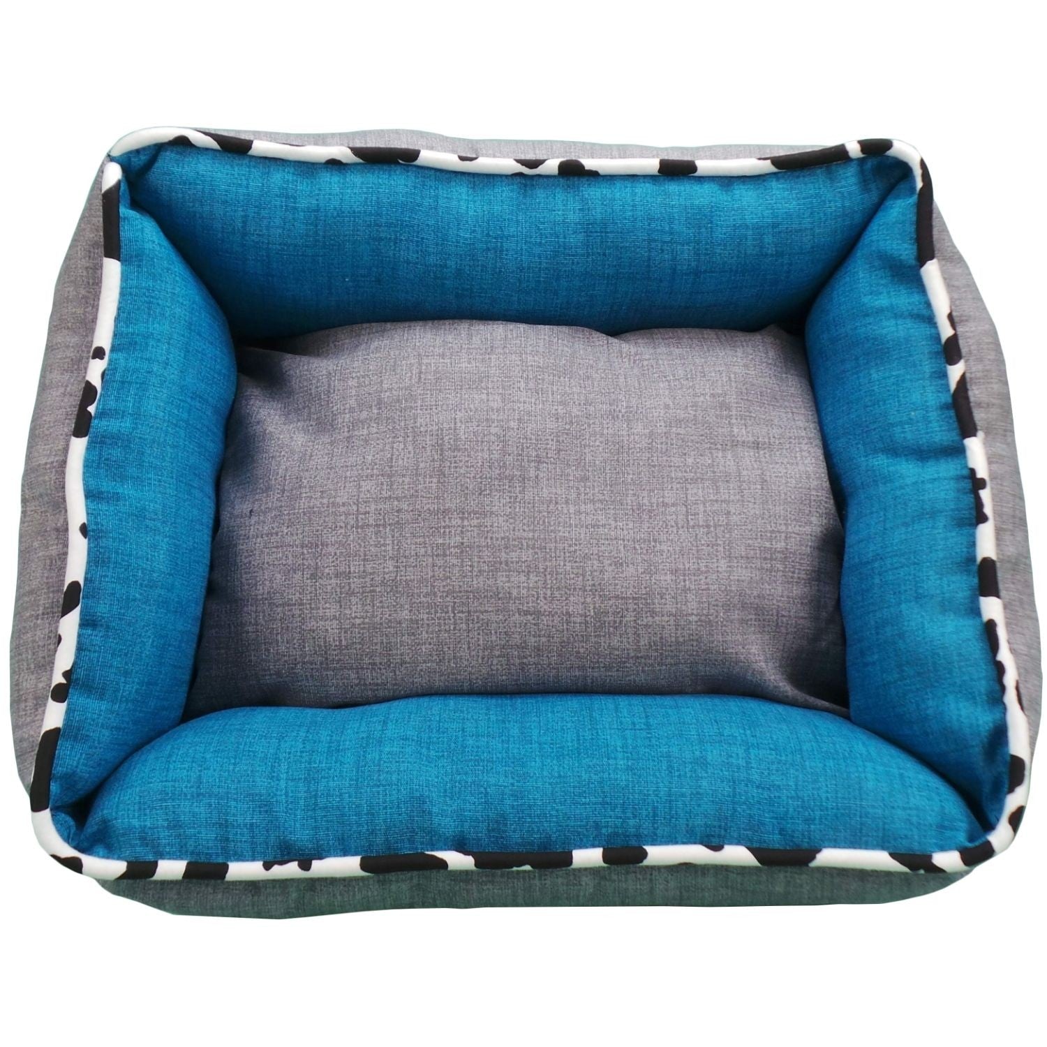 Berço quadrado reversível bicolor T1 50x40 turquesa/cinza