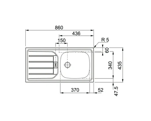 IMPULS keukenblok zonder apparatuur PESCE 270 cm wit mat voorgemonteerde variant links IP120-IBZ4270A3-K890-F628-A688-G629