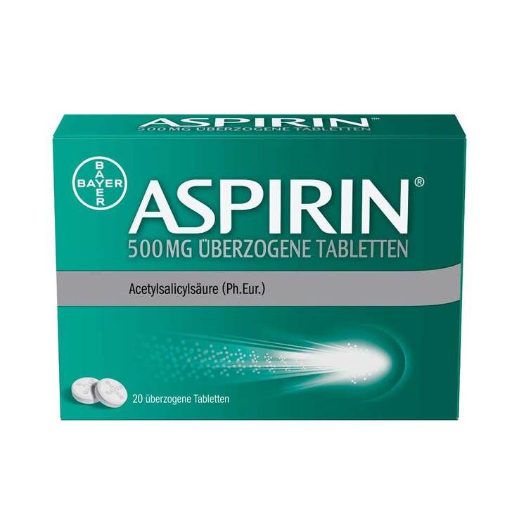 Aspirin 500 mg überzogene Tabletten, 20 St