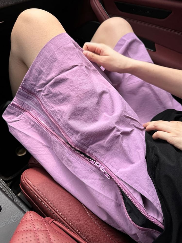 Breeson - Hoge taille, rits aan de zijkant, effen, wijde pijpen, shorts