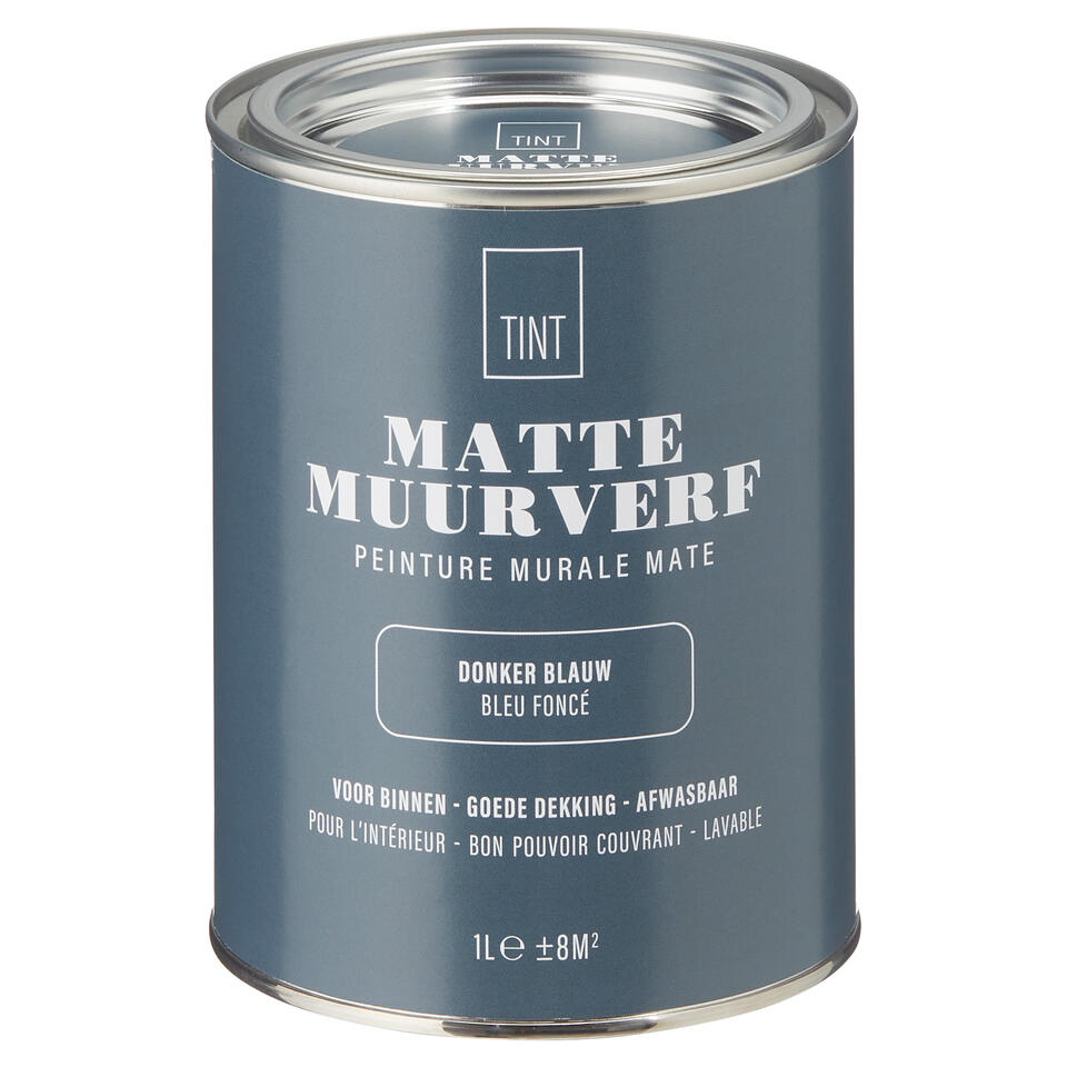 Muurverf Mat Donker Blauw 1 l