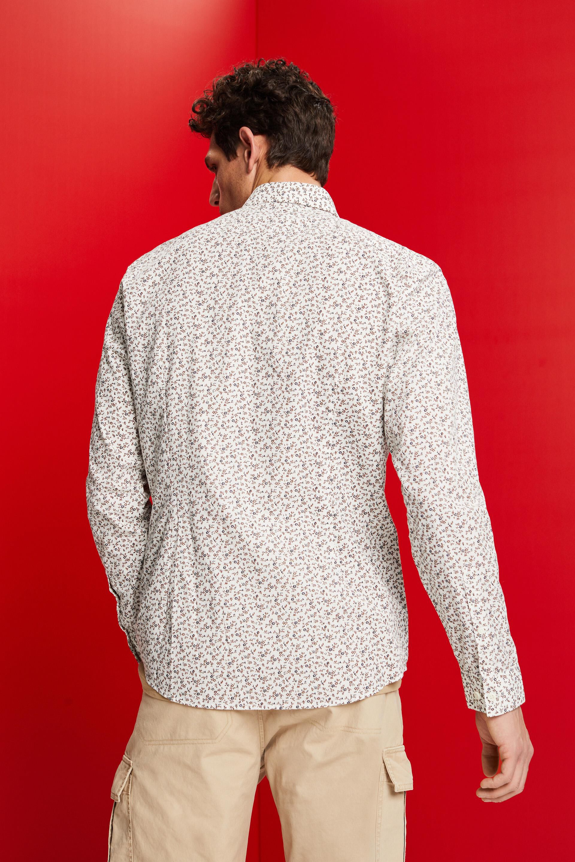 Chemise en coton à motif de coupe Slim Fit