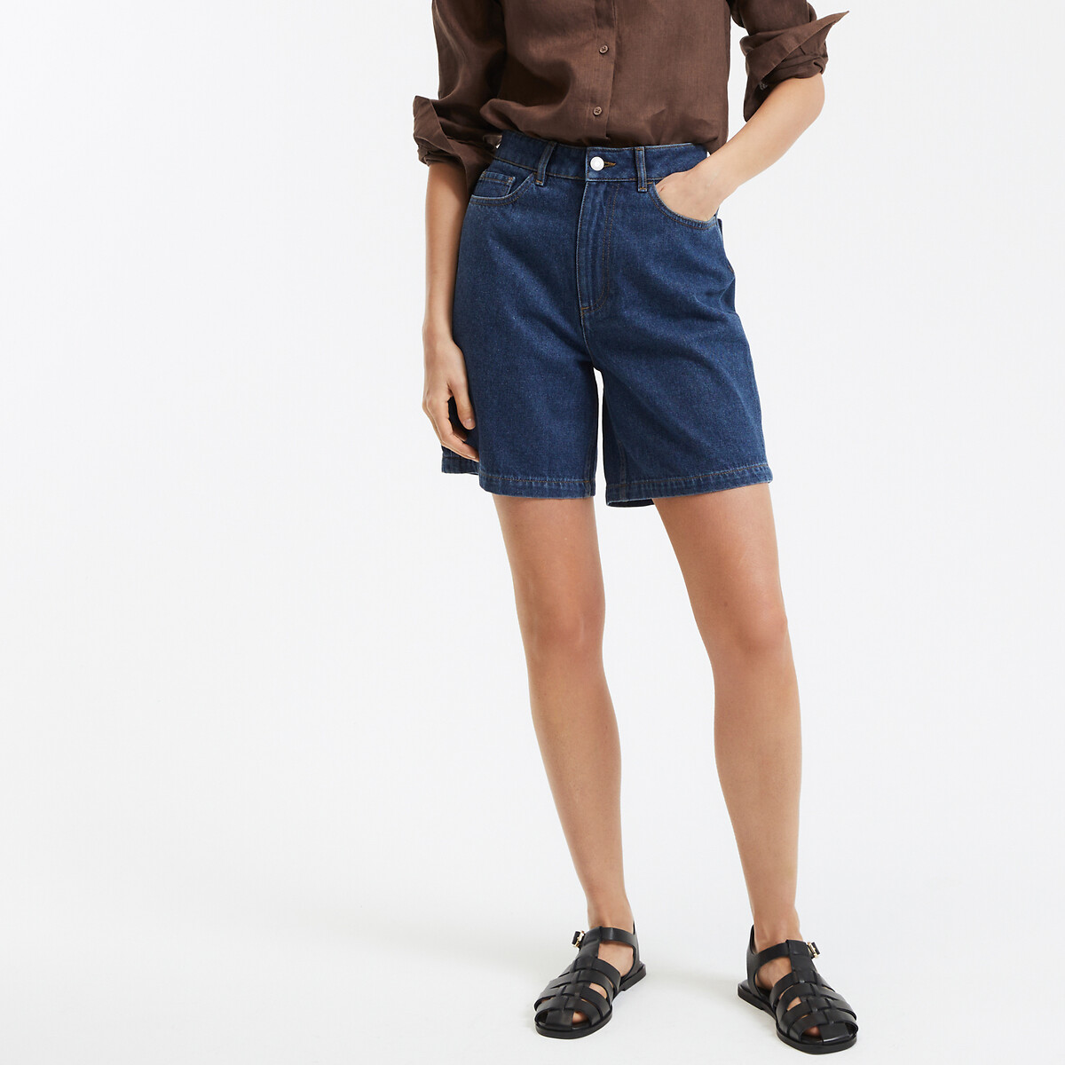 COLEÇÕES LA REDOUTE<br>Bermuda em denim com 5 bolsos