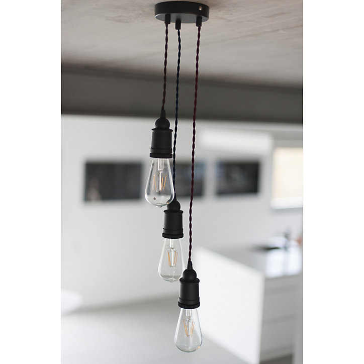 Pavillon métal Chacon noir Ø12 cm 3 trous