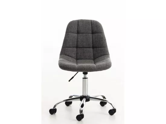 Chaise de bureau - Tissu & Métal chromé - Gris clair - Emil